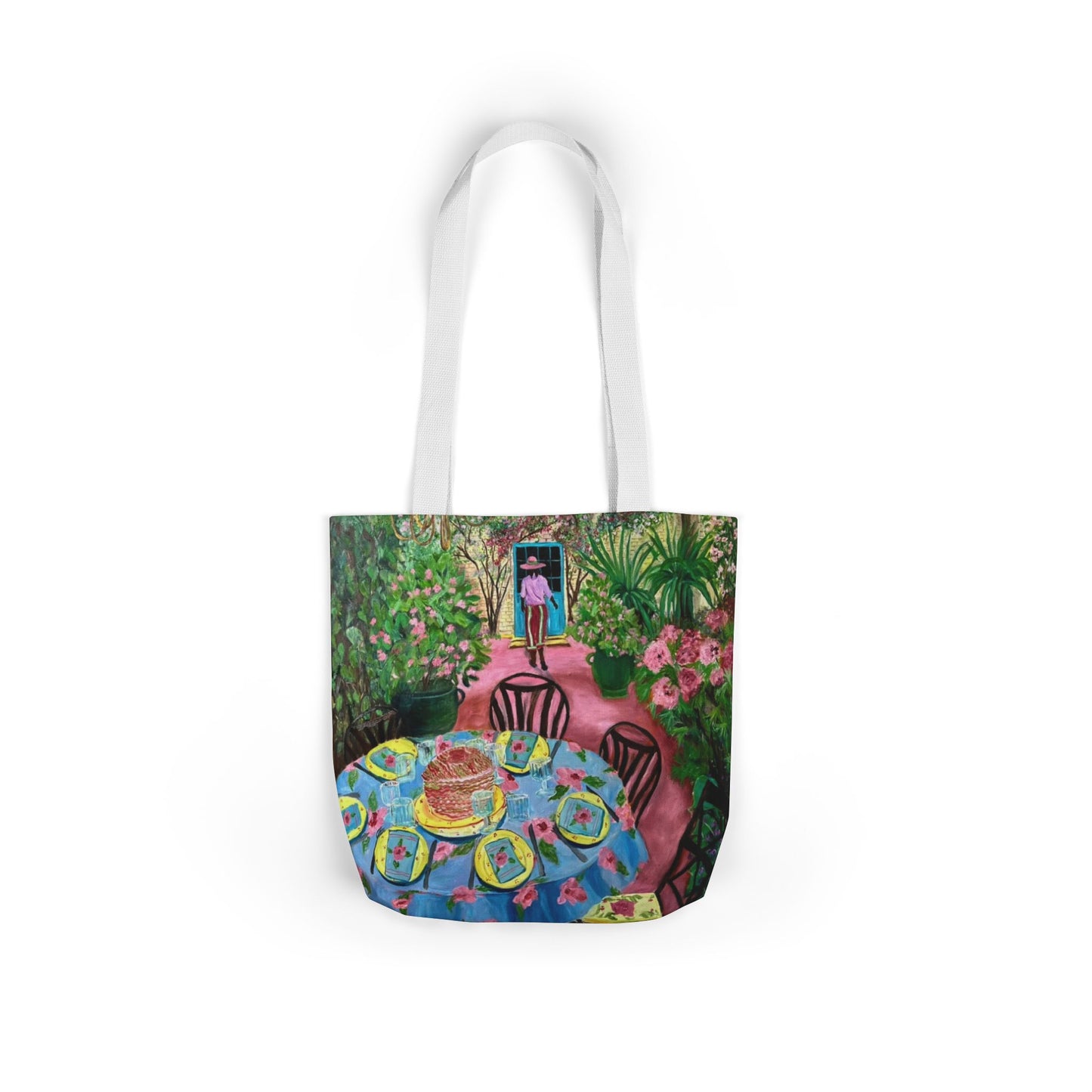 Canvas Tote Bag, Garden Painting - original artwork by Alvin Clayton