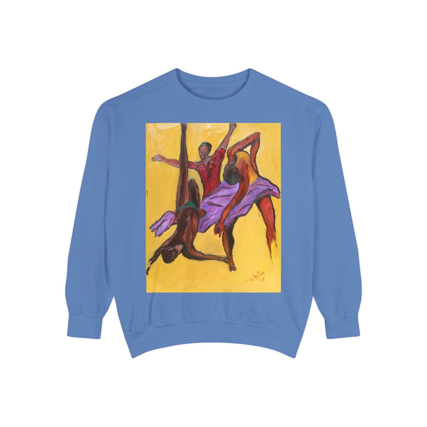 Colorful Abstract Art Crewneck Sweatshirt - The Power of Dance I by Alvin Clayton