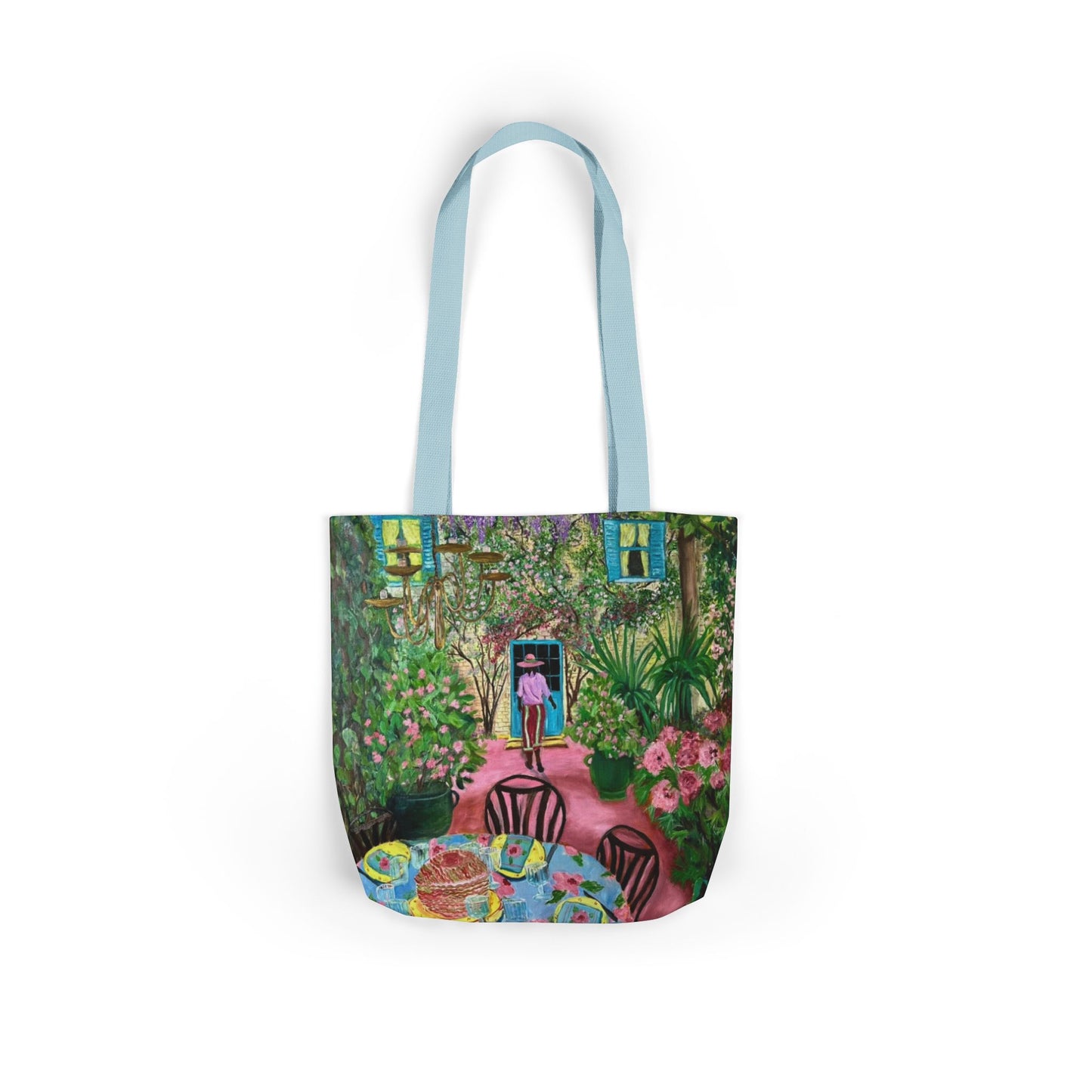 Canvas Tote Bag, Garden Painting - original artwork by Alvin Clayton