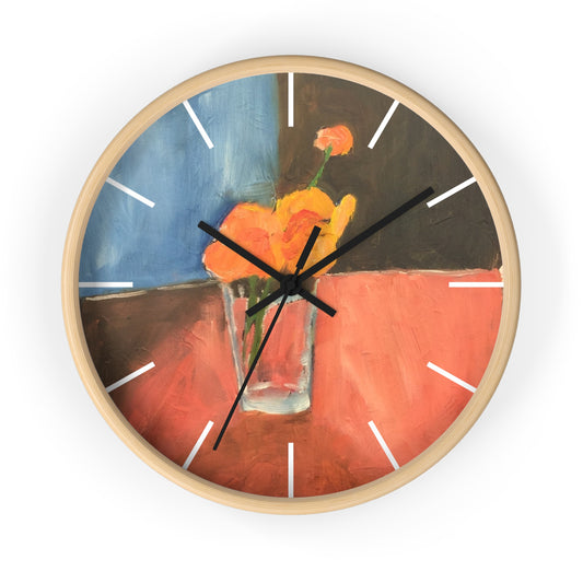 Oil on Canvas Abstract Art Print - Wall Clock