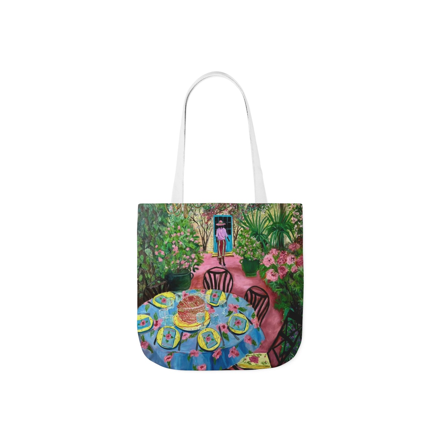 Canvas Tote Bag, Garden Painting - original artwork by Alvin Clayton