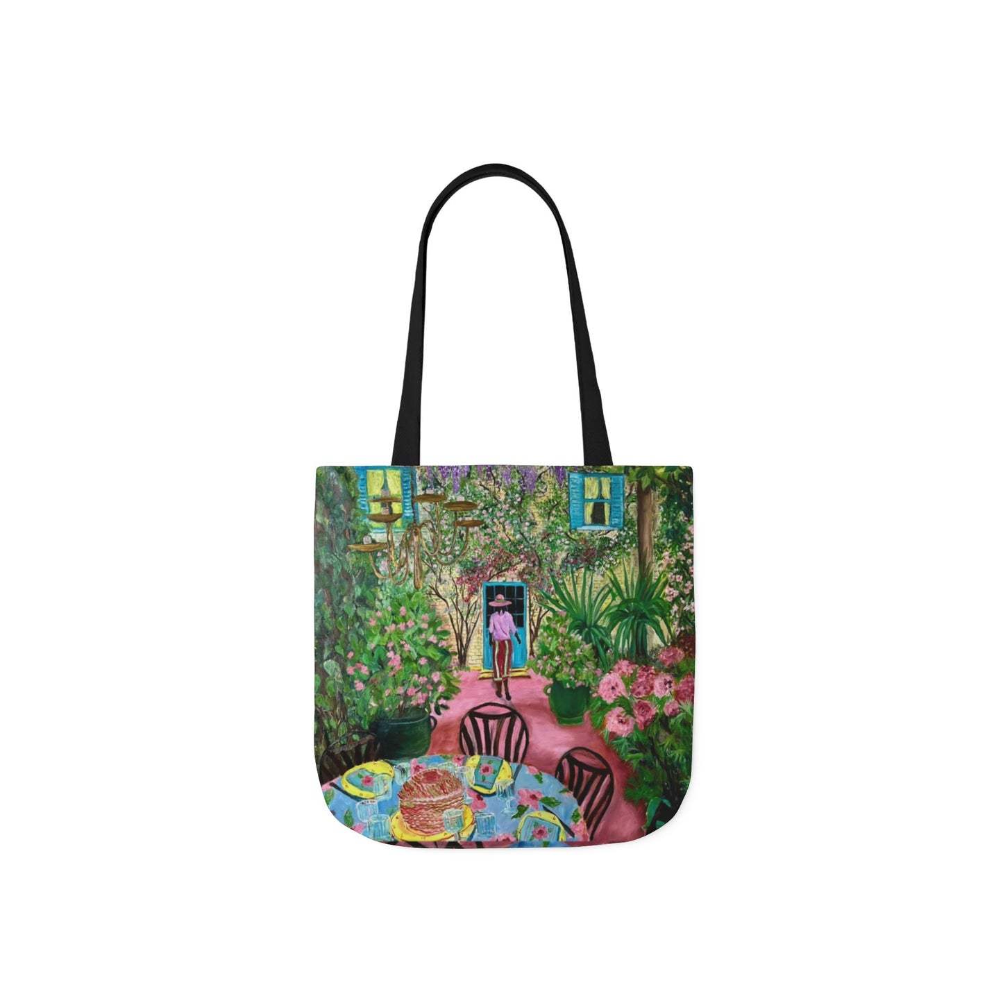 Canvas Tote Bag, Garden Painting - original artwork by Alvin Clayton