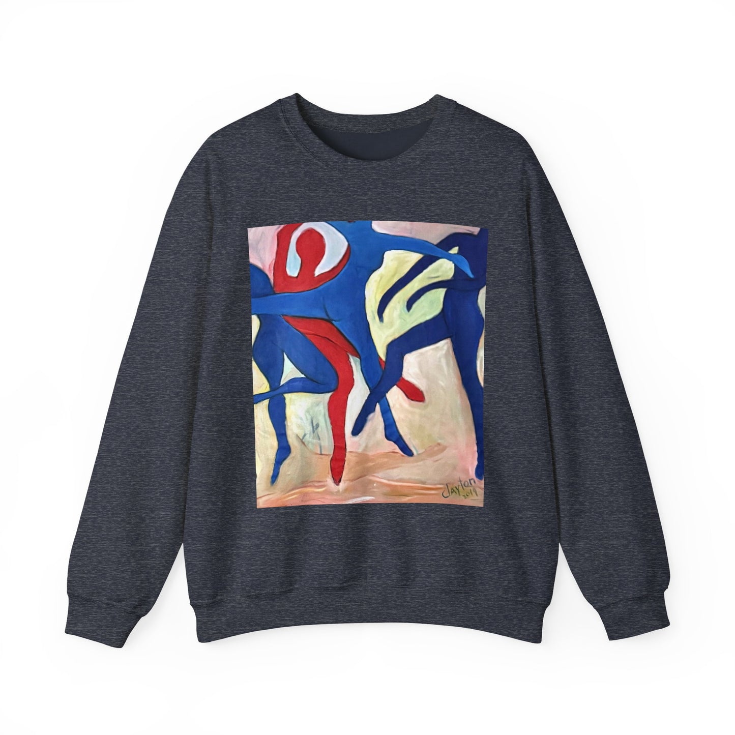 Dancer Art Crewneck Sweatshirt - Vibrant Abstract Painting by Alvin Clayton