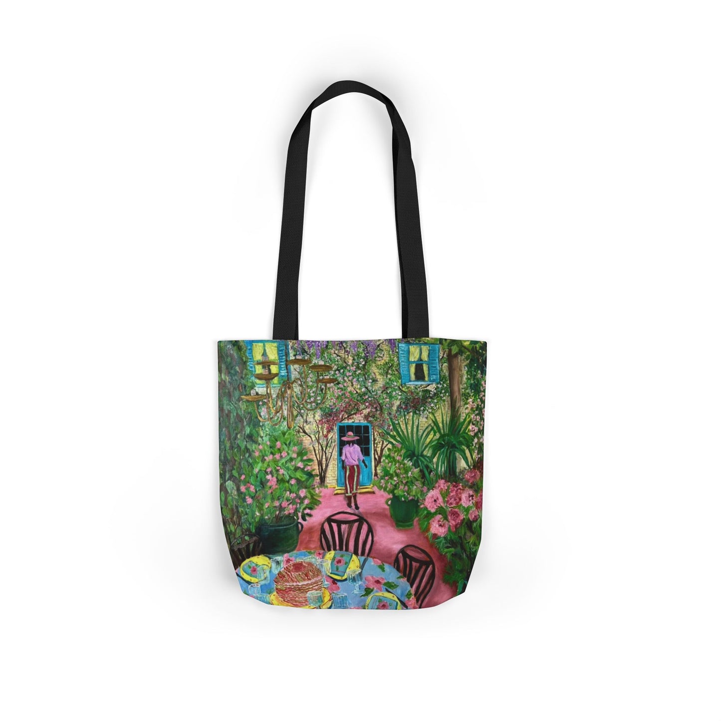 Canvas Tote Bag, Garden Painting - original artwork by Alvin Clayton