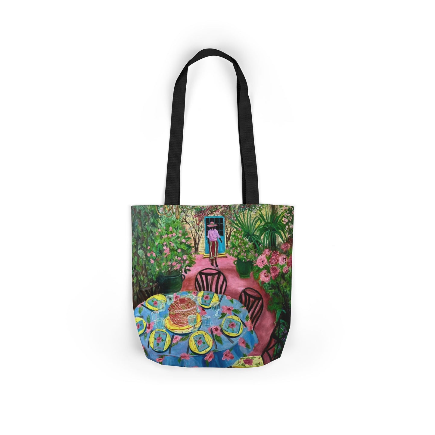 Canvas Tote Bag, Garden Painting - original artwork by Alvin Clayton