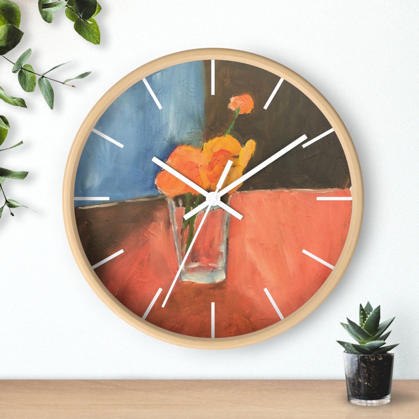 Oil on Canvas Abstract Art Print - Wall Clock