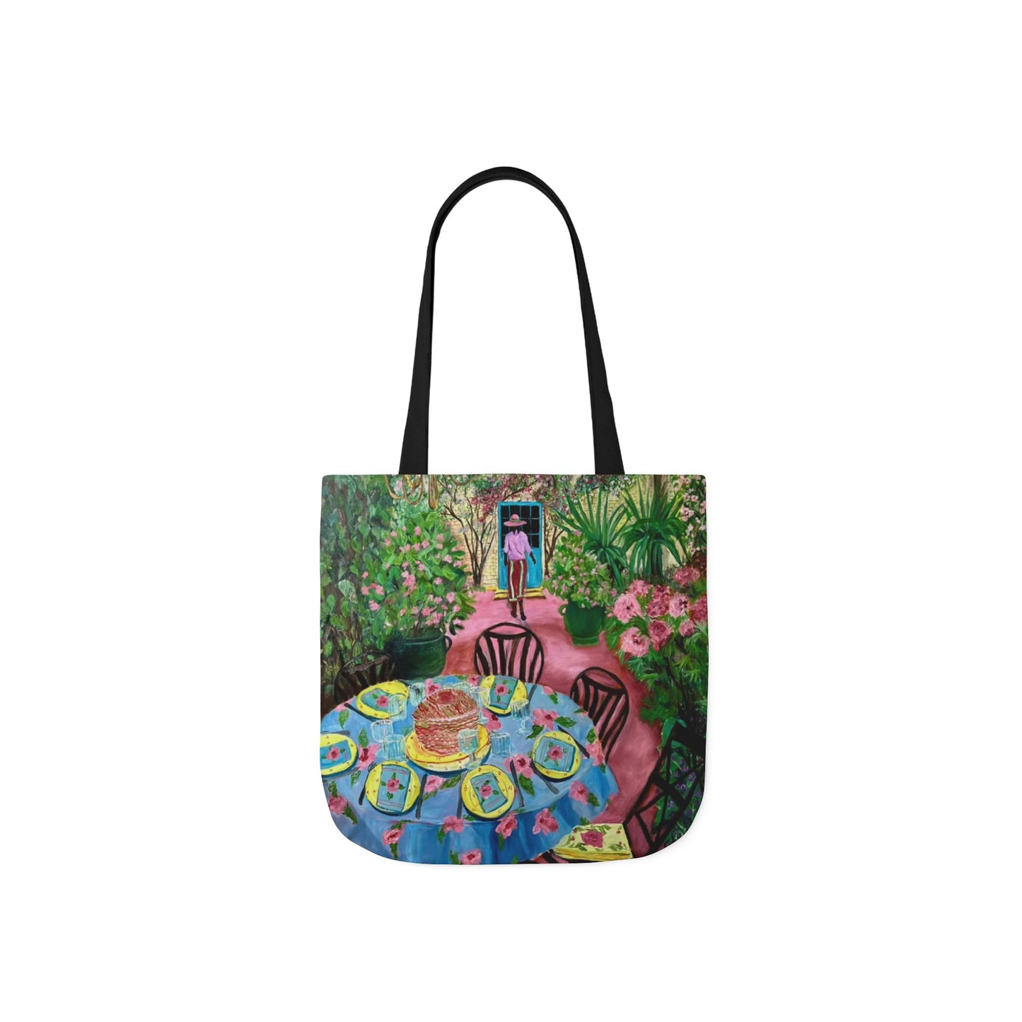 Canvas Tote Bag, Garden Painting - original artwork by Alvin Clayton
