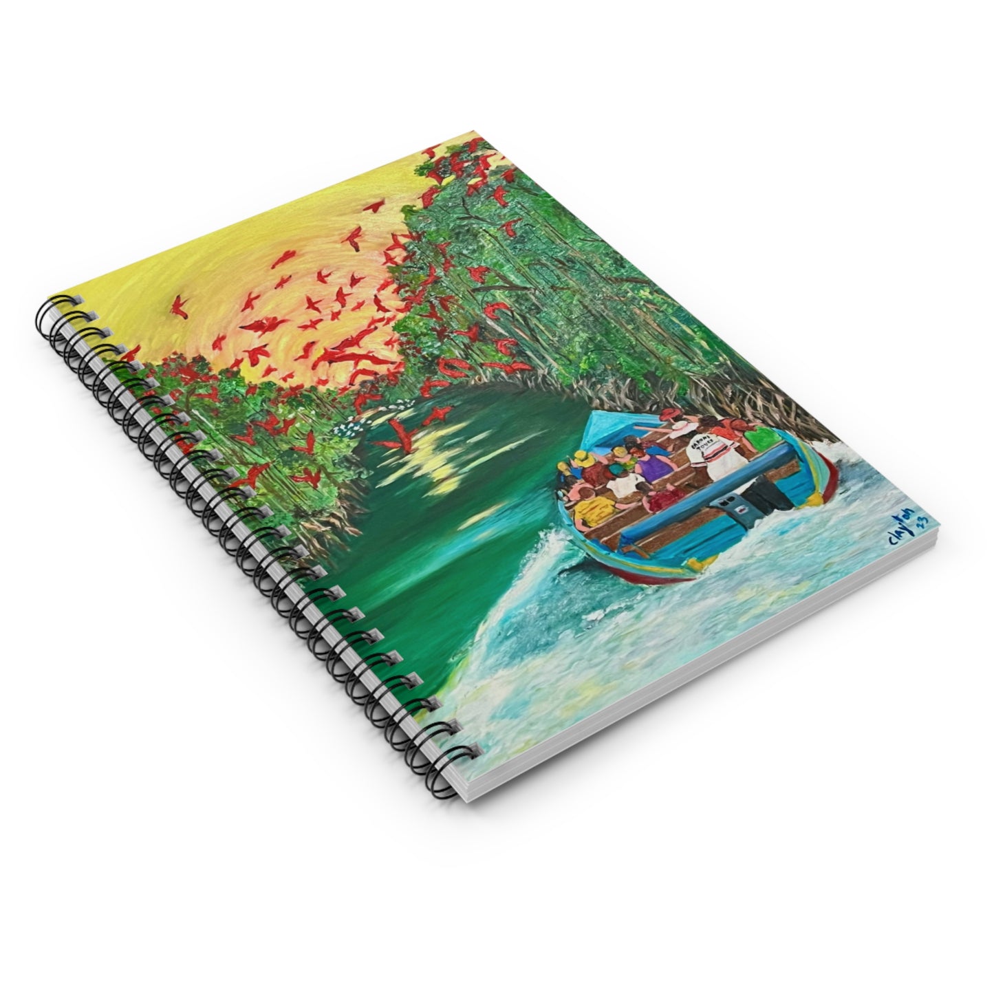 Nature-Inspired Spiral Notebook - Watercolor Sunset Design
