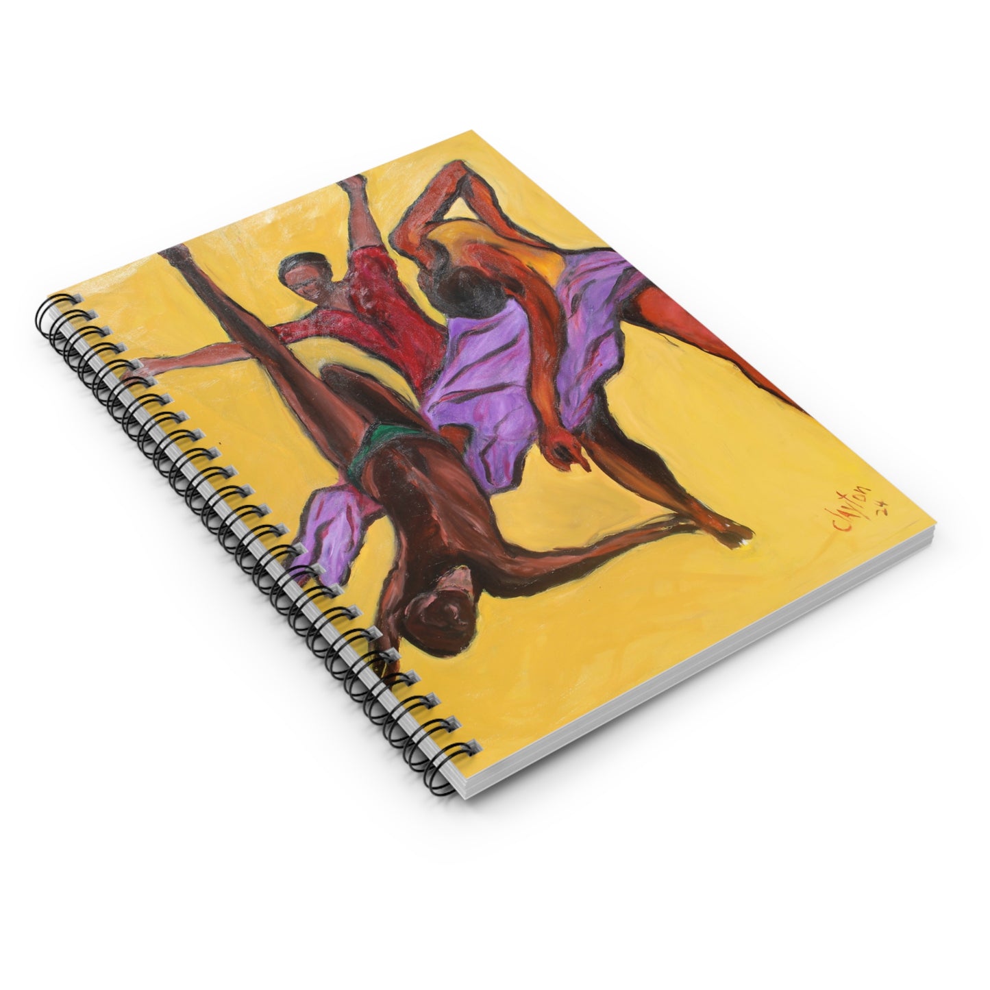 Spiral Notebook - Abstract Dance Painting Ruled Line