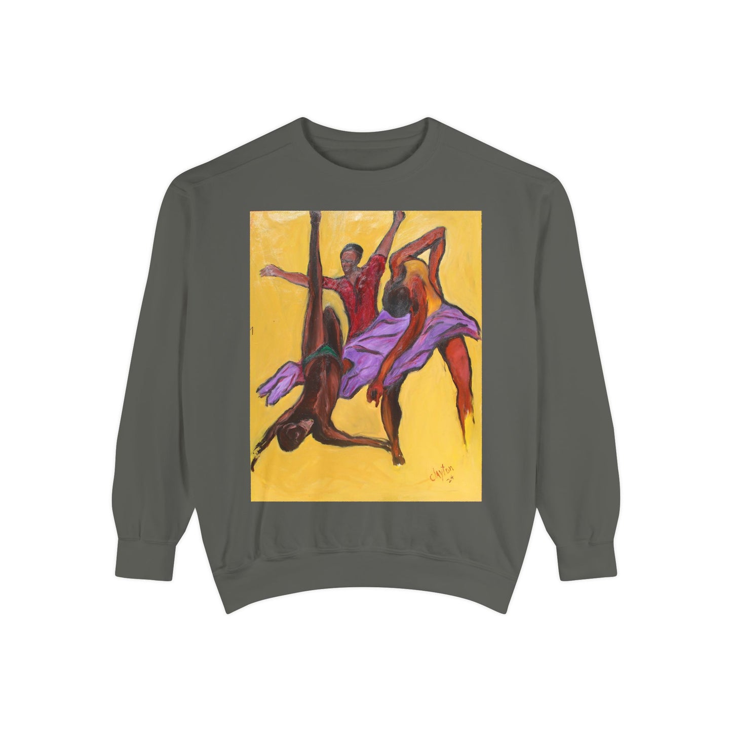 Colorful Abstract Art Crewneck Sweatshirt - The Power of Dance I by Alvin Clayton