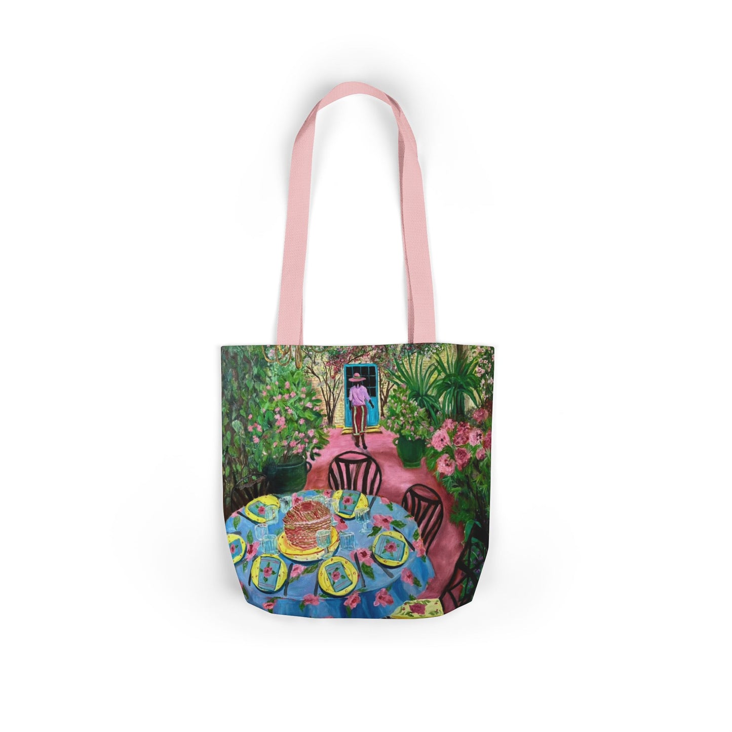 Canvas Tote Bag, Garden Painting - original artwork by Alvin Clayton