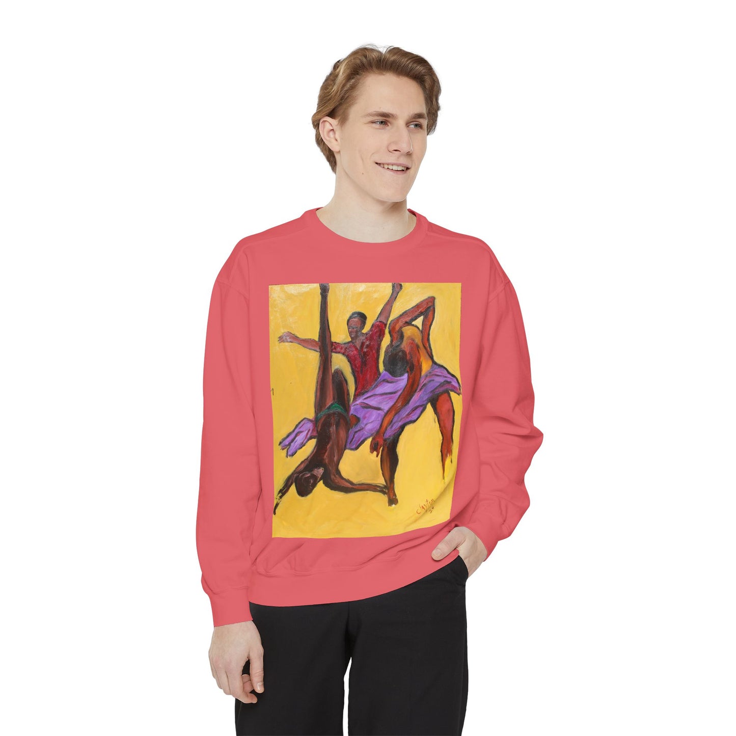 Colorful Abstract Art Crewneck Sweatshirt - The Power of Dance I by Alvin Clayton