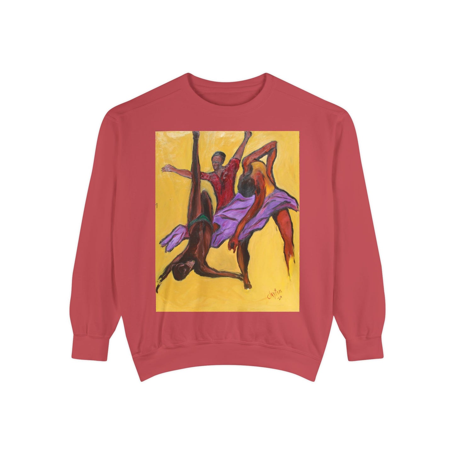 Colorful Abstract Art Crewneck Sweatshirt - The Power of Dance I by Alvin Clayton
