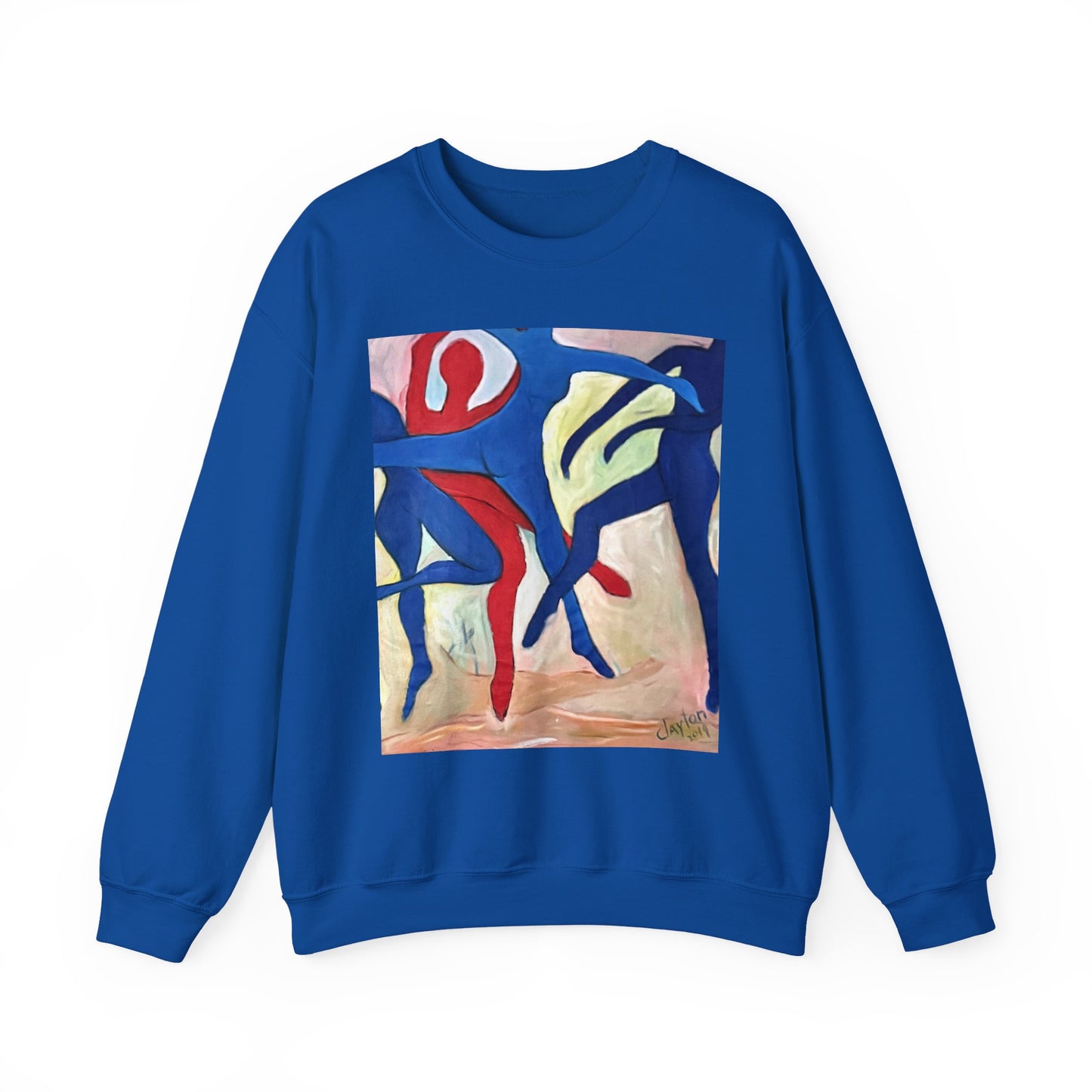 Dancer Art Crewneck Sweatshirt - Vibrant Abstract Painting by Alvin Clayton