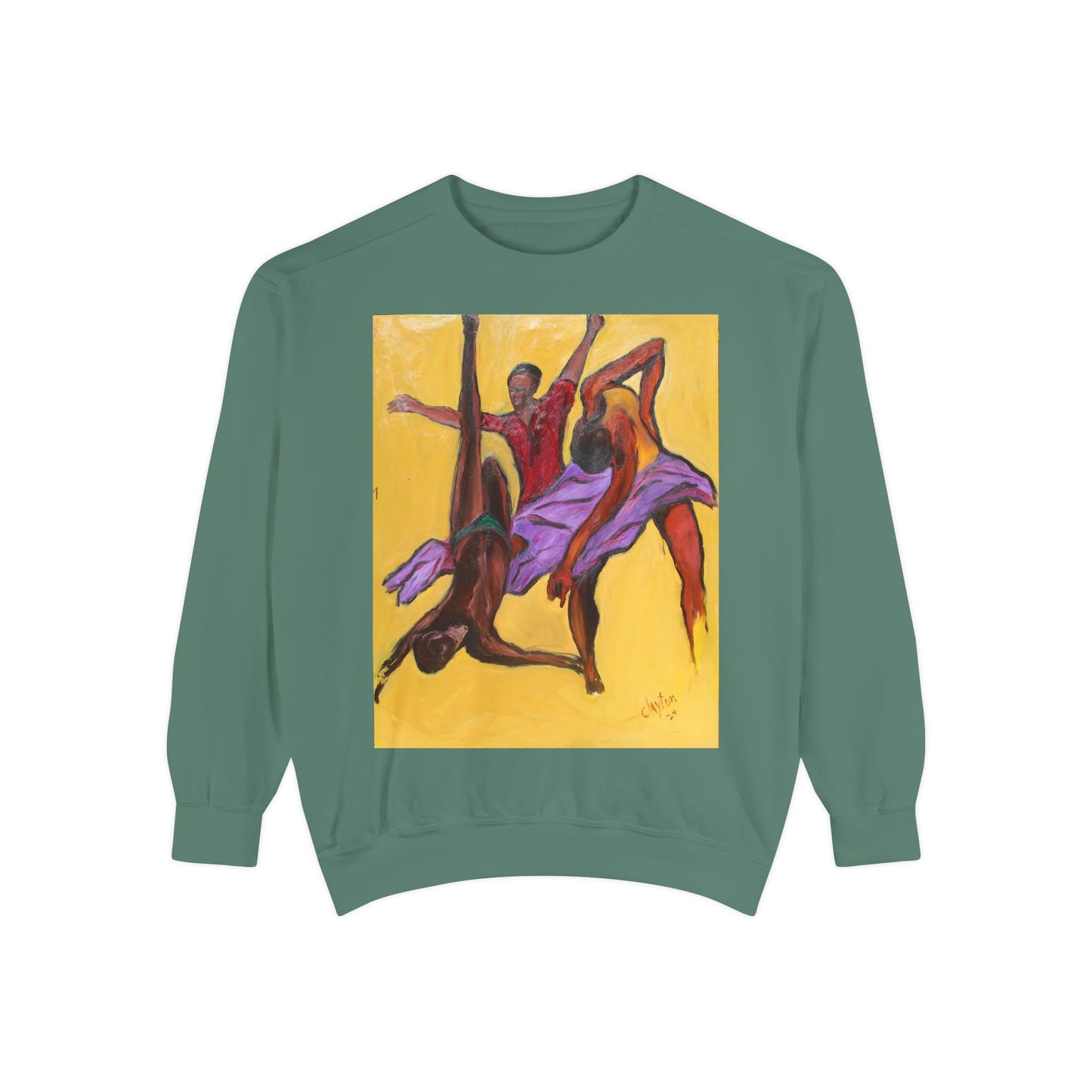 Colorful Abstract Art Crewneck Sweatshirt - The Power of Dance I by Alvin Clayton