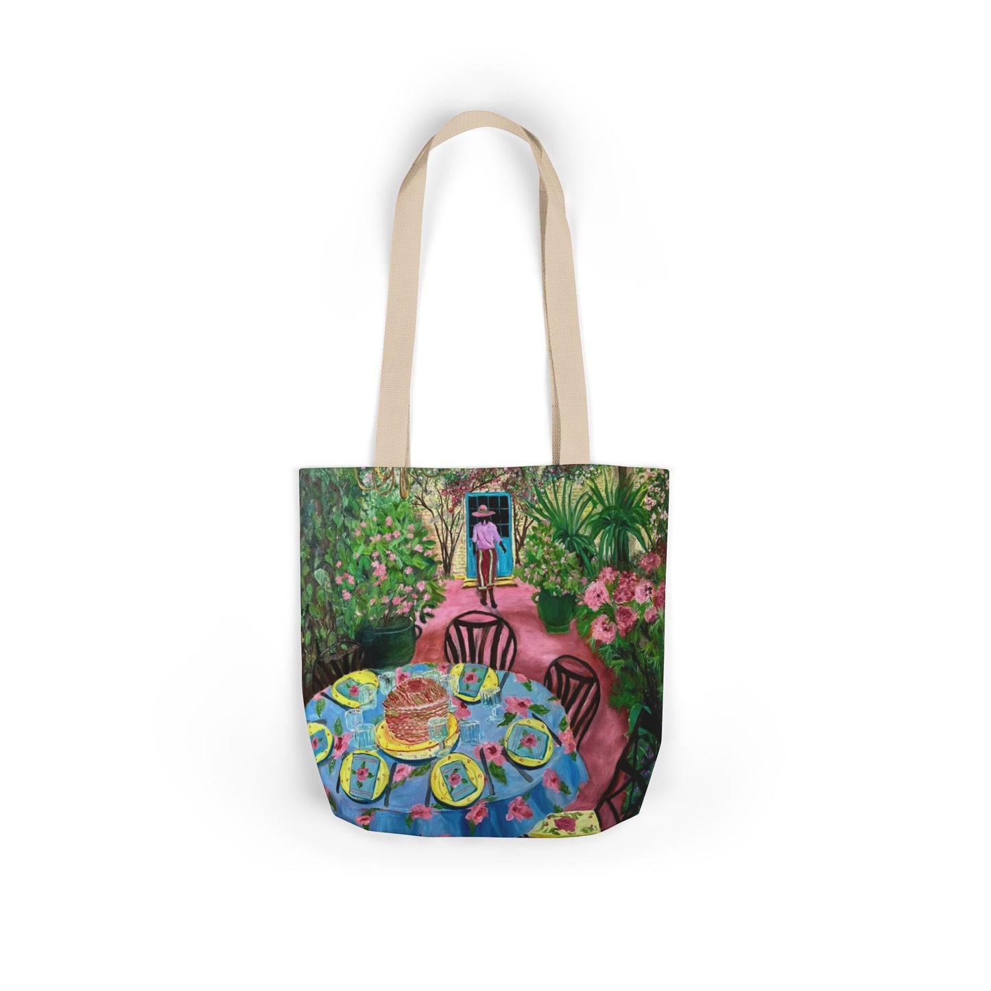 Canvas Tote Bag, Garden Painting - original artwork by Alvin Clayton