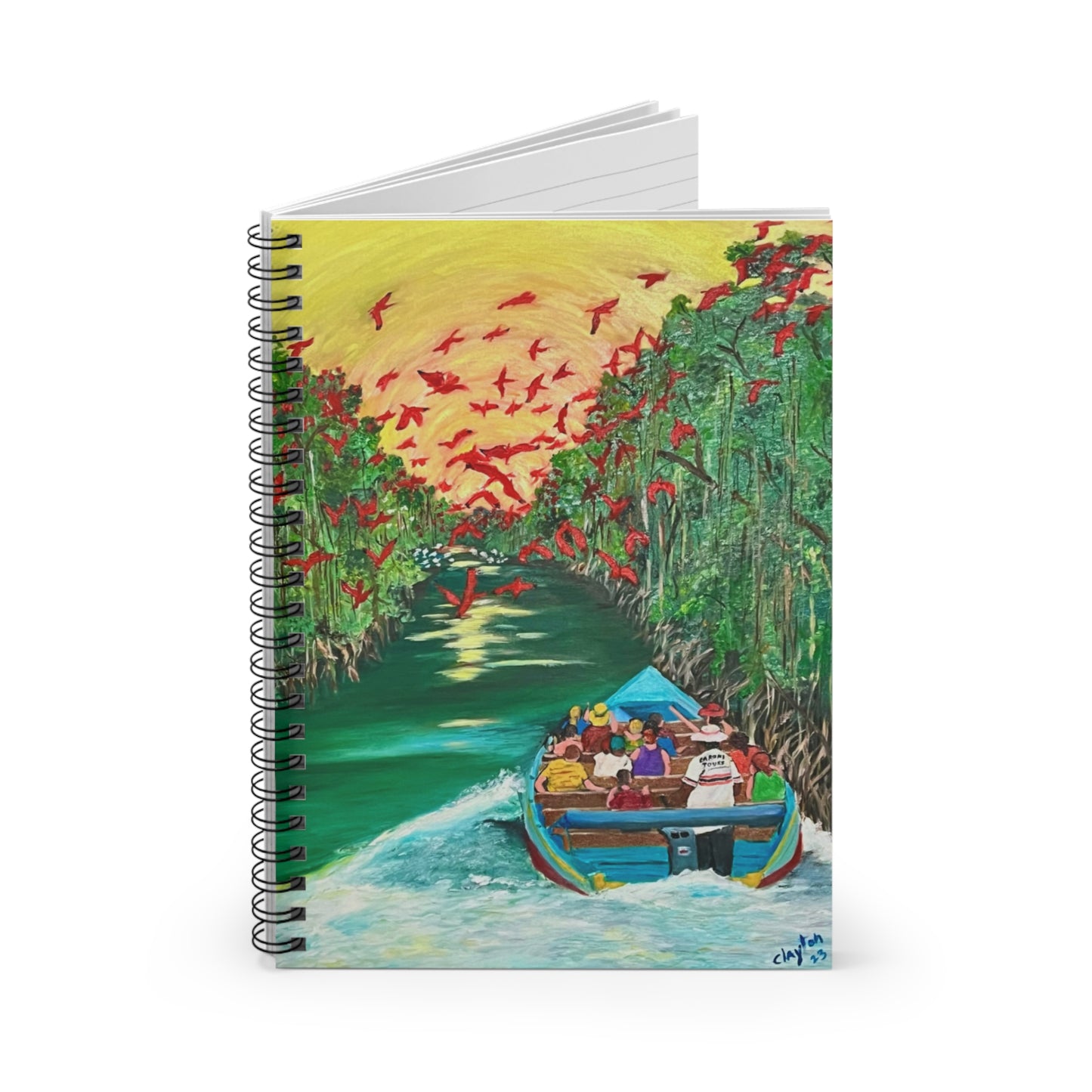 Nature-Inspired Spiral Notebook - Watercolor Sunset Design