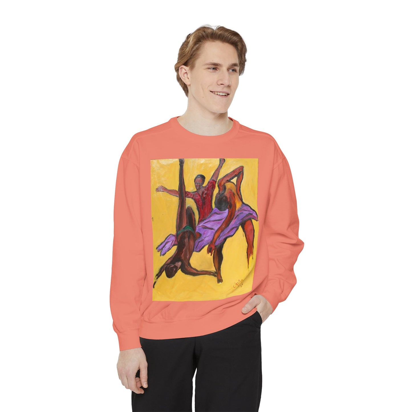 Colorful Abstract Art Crewneck Sweatshirt - The Power of Dance I by Alvin Clayton