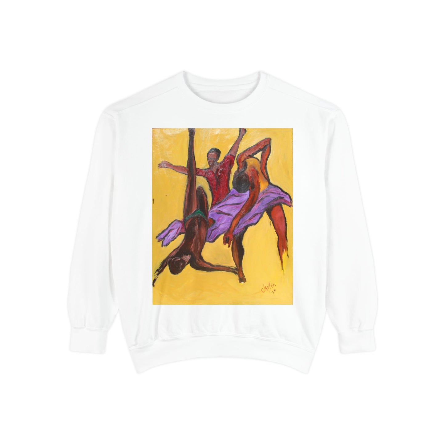 Colorful Abstract Art Crewneck Sweatshirt - The Power of Dance I by Alvin Clayton