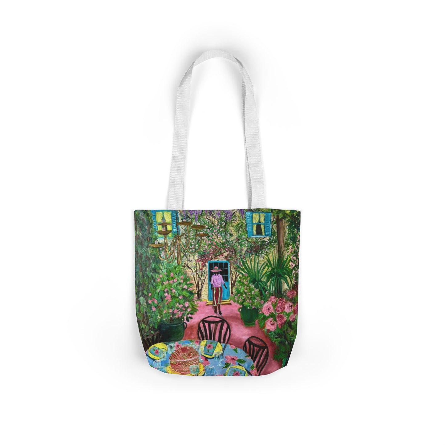 Canvas Tote Bag, Garden Painting - original artwork by Alvin Clayton