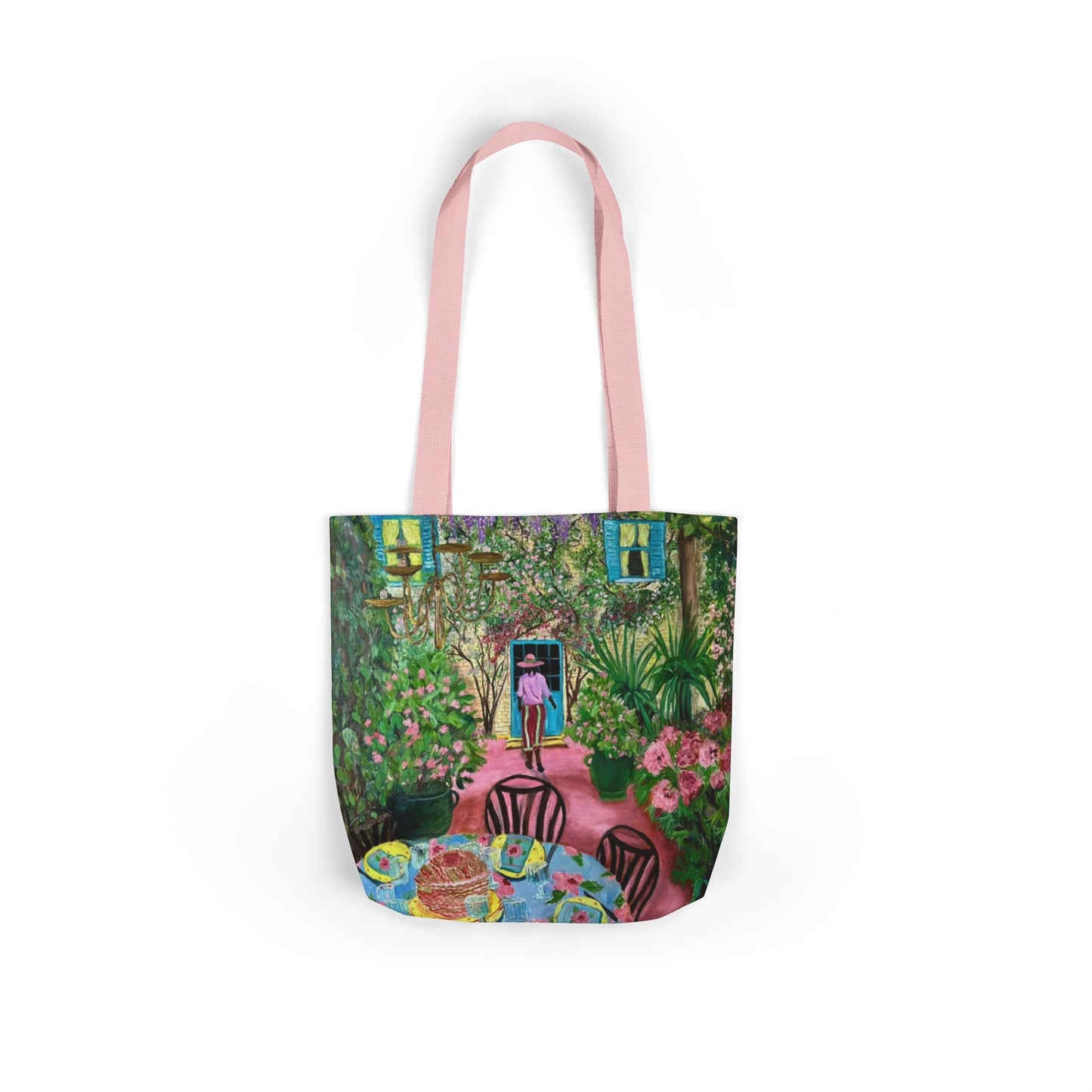 Canvas Tote Bag, Garden Painting - original artwork by Alvin Clayton