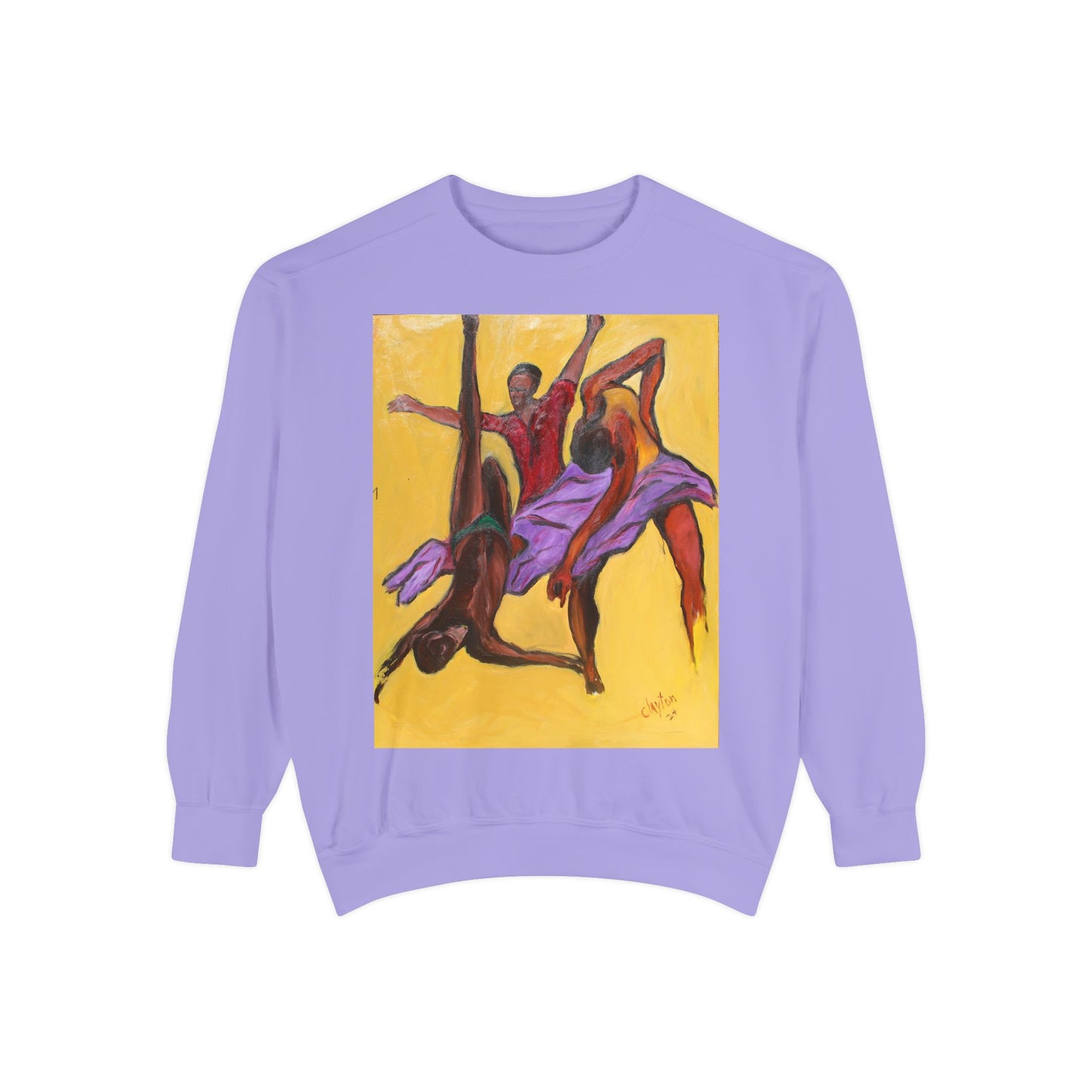 Colorful Abstract Art Crewneck Sweatshirt - The Power of Dance I by Alvin Clayton