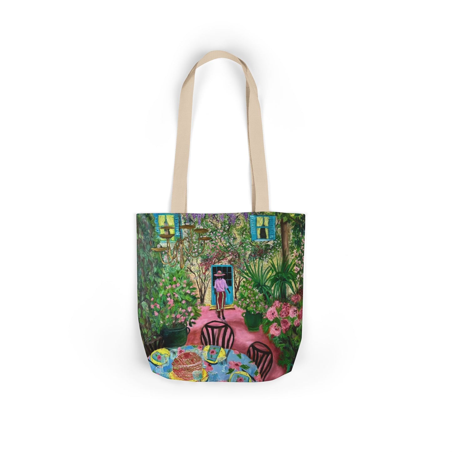 Canvas Tote Bag, Garden Painting - original artwork by Alvin Clayton