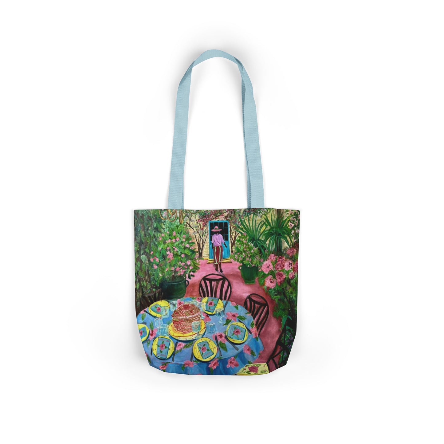 Canvas Tote Bag, Garden Painting - original artwork by Alvin Clayton