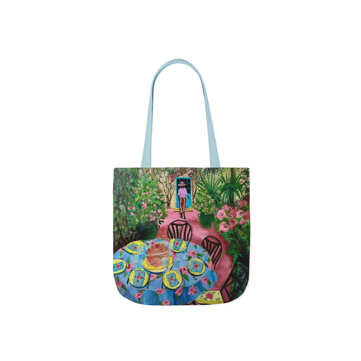 Canvas Tote Bag, Garden Painting - original artwork by Alvin Clayton
