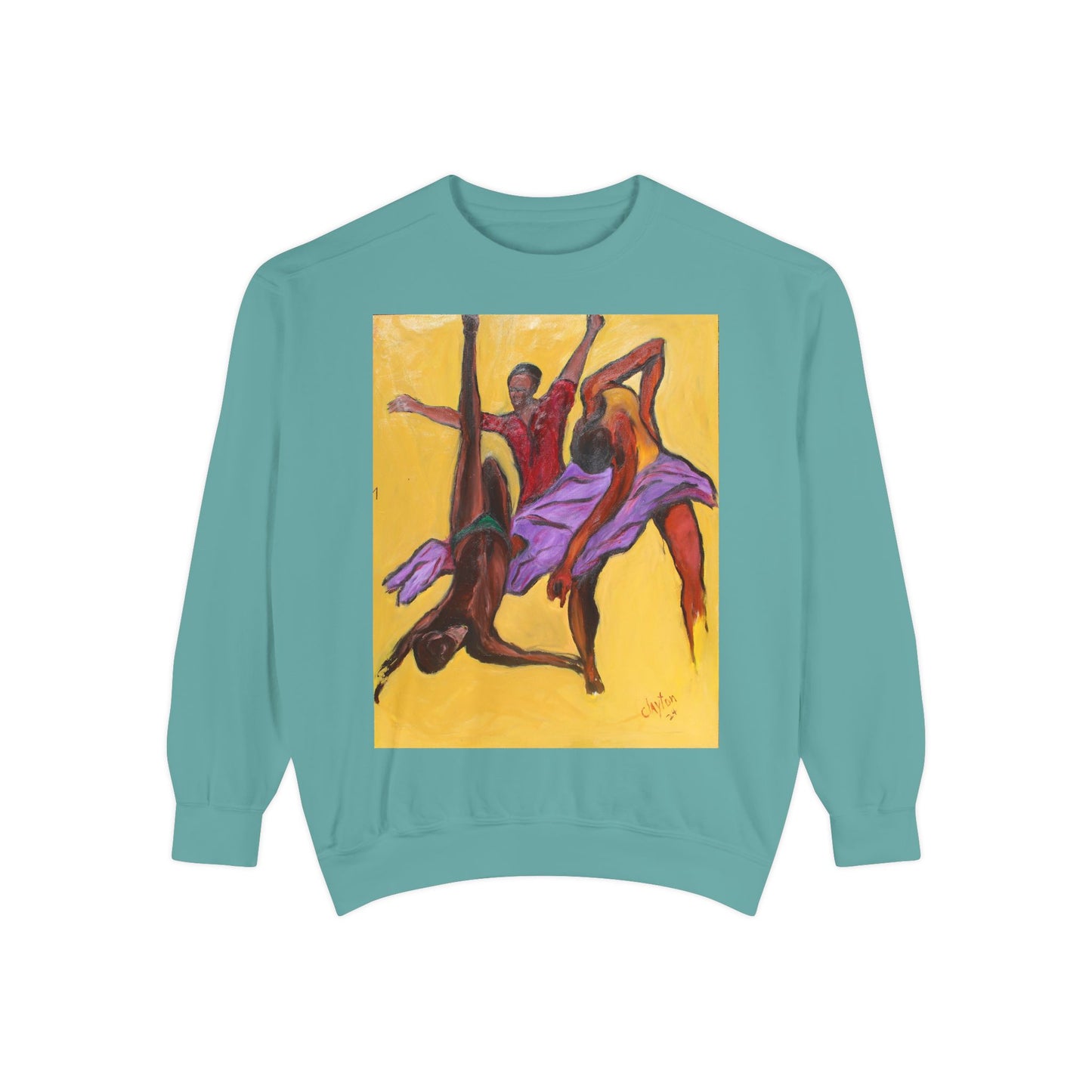 Colorful Abstract Art Crewneck Sweatshirt - The Power of Dance I by Alvin Clayton