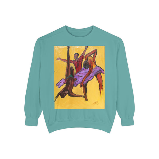 Colorful Abstract Art Crewneck Sweatshirt - The Power of Dance I by Alvin Clayton