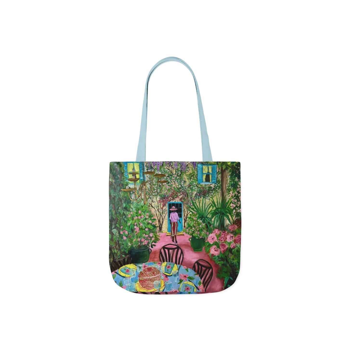 Canvas Tote Bag, Garden Painting - original artwork by Alvin Clayton