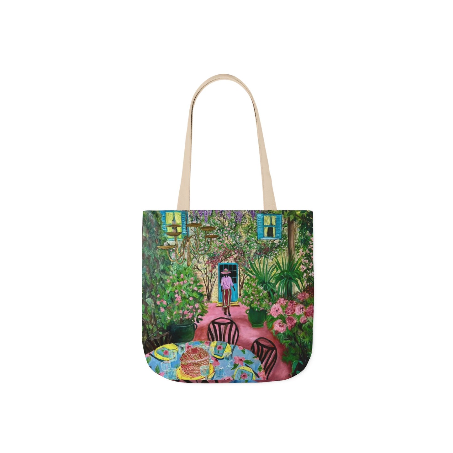 Canvas Tote Bag, Garden Painting - original artwork by Alvin Clayton